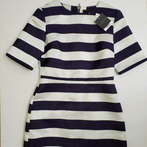 Twill & Satin Blue and White Striped Dress
